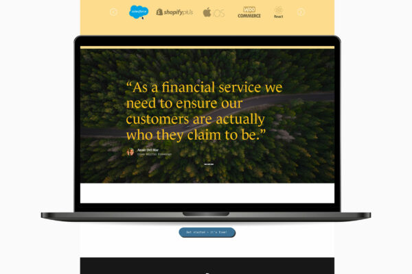 The homepage of a financial services website.